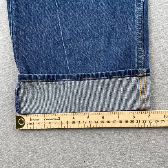 Abercrombie & Fitch High Rise Loose Jeans Women 26 Short Blue Dark Wash Cuff Hem - Picture 11 of 16